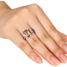 Citrine and White Topaz 6.63 Carat (ctw) Infinity Ring product image