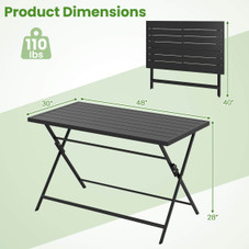48” x 30” Foldable Dining Table with Slatted Tabletop product image