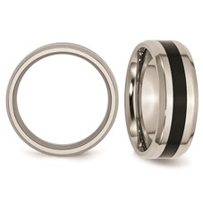 Mens 8mm Black Enamel Titanium Wedding Band product image