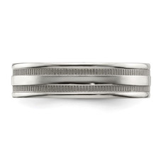 Stainless Steel Grooved Wedding Band Ring product image
