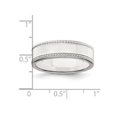 Sterling Silver Edge Design Wedding Band (6mm) product image