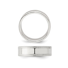 Sterling Silver Edge Design Wedding Band (6mm) product image