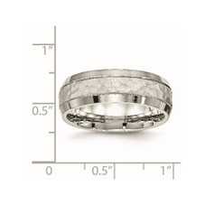 Men's Hammered Stainless Steel Wedding Band (7.5mm) product image