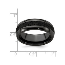 Men's Titanium Pattern Band with Black Crete - 8mm product image