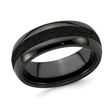 Men's Titanium Pattern Band with Black Crete - 8mm product image