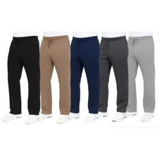 Men's Slim Fit Open Bottom Fleece Jogger Sweatpants (3-Pack) product image