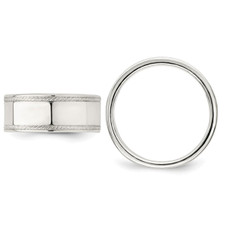 Men's Sterling Silver Edge Design Wedding Band - 8mm  product image