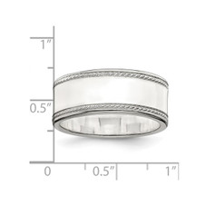 Men's Sterling Silver Edge Design Wedding Band - 8mm  product image
