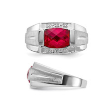 Men's 3.75 Carat (ctw) Lab Created Ruby Ring (Size 10) product image