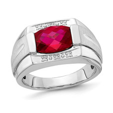 Men's 3.75 Carat (ctw) Lab Created Ruby Ring (Size 10) product image