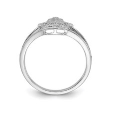 Sterling Silver Heart Hamsa Ring with Synthetic Cubic Zirconia (CZ)s product image