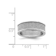 Sterling Silver Eternity Band Ring with Pave Synthetic Cubic Zirconia product image