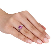 2.50 Carat (ctw) Lab-Created Pink and White Sapphire Heart Ring  product image