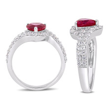 2.49 Carat (ctw) Lab-Created Ruby and White Sapphire Ring product image