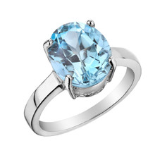 3.50 Carat (ctw) Blue Topaz Ring in Sterling Silver product image