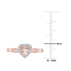 5/8 Carat (ctw) Morganite Heart Promise Ring in Rose Plated Sterling Silver product image