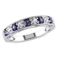 4/5 Carat (ctw) Lab-Created Dark Blue and White Sapphire Ring product image