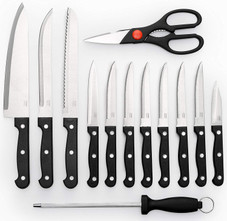 Cheer Collection 13-Piece Kitchen Knife Set with Wooden Block product image
