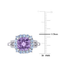 2.30 Carat (ctw) Amethyst and Tanzanite Ring in Sterling Silver product image