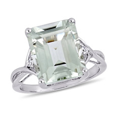 5 5/8 Carat (ctw) Emerald-Cut Green Amethyst Ring  product image