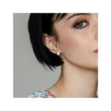 8.5-9mm Cultured Freshwater Pearl Earrings with Aquamarine product image