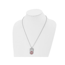 Men's Stainless Steel Medical ID Dog Tag Necklace (22") product image