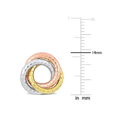 10K Yellow Gold Love Knot Button Earrings product image