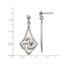 Stainless Steel Polished Celtic Post Dangle Earrings product image