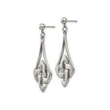 Stainless Steel Polished Celtic Post Dangle Earrings product image