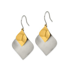 Brushed and Polished Yellow Plated Dangle Earrings product image
