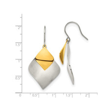 Brushed and Polished Yellow Plated Dangle Earrings product image