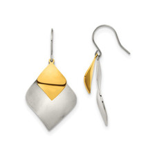 Brushed and Polished Yellow Plated Dangle Earrings product image