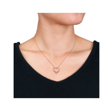1/2 Carat (ctw) Lab-Created Pink Sapphire Heart Necklace product image