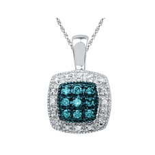 1/10 Carat (ctw) Blue and White Accent Diamond Necklace product image
