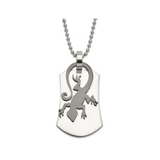 Stainless Steel Lizard Dogtag Necklace with Chain (24") product image