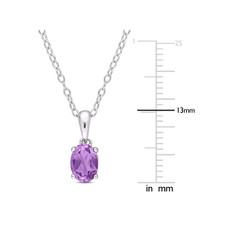 7/10 Carat (ctw) Amethyst Solitaire Oval Necklace product image