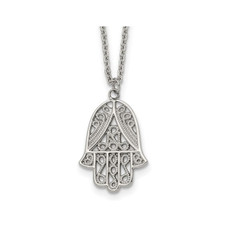 Stainless Steel Hamsa Pendant Necklace  product image