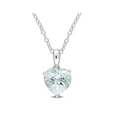 1.50 Carat (ctw) Aquamarine Heart Solitaire Necklace product image