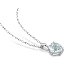 1.50 Carat (ctw) Aquamarine Heart Solitaire Necklace product image