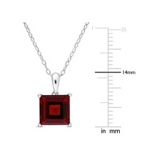 3.10 Carat (ctw) Princess-Cut Garnet Solitaire Necklace product image