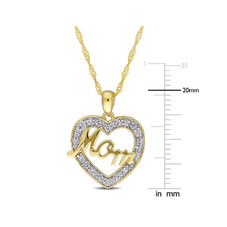 Accent Diamond MOM Heart Pendant Necklace product image