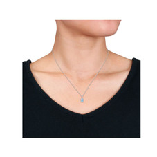 1.20 Carat (ctw) Blue Topaz Emerald-Cut Pendant Necklace product image