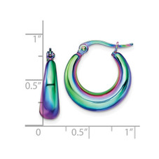 Stainless Steel Polished Rainbow Hoop Earrings product image
