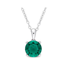 1.85 Carat (ctw) Lab-Created Emerald Solitaire Necklace product image