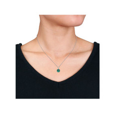 1.85 Carat (ctw) Lab-Created Emerald Solitaire Necklace product image