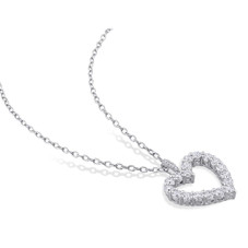 1/2 Carat (ctw) Lab-Created Moissanite Heart Necklace product image