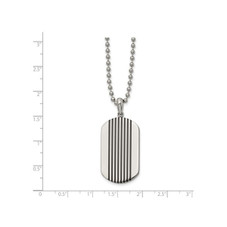 Mens Stainless Steel Black Stripes Dogtag Necklace product image