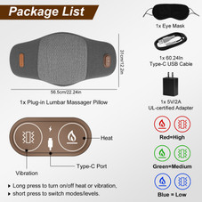2-in-1 Heated Lumbar Support Massager Pillow with Eye Mask product image
