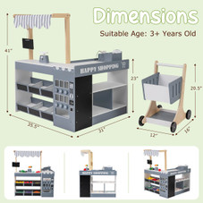 Kids Grocery Store Playset with Play Food and Cart product image