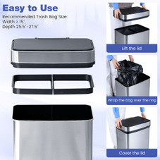 16-Gallon Trash Can with Dual Compartments  product image